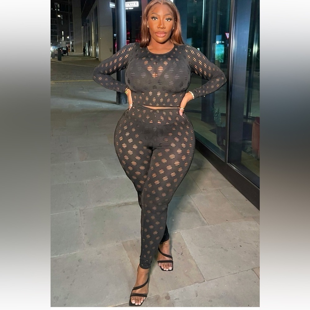 Fashion nova 2X Enough play Bestie Leggings set black - Picture 3 of 12